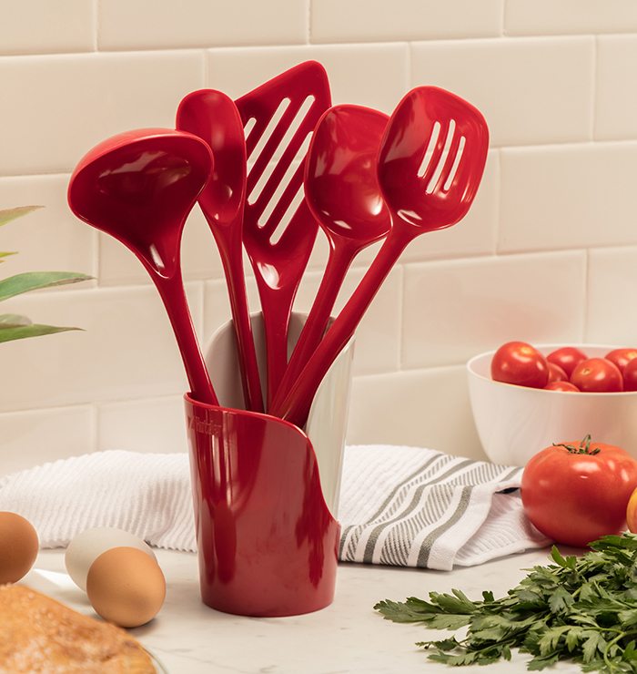 6pc Utensil Set, Red