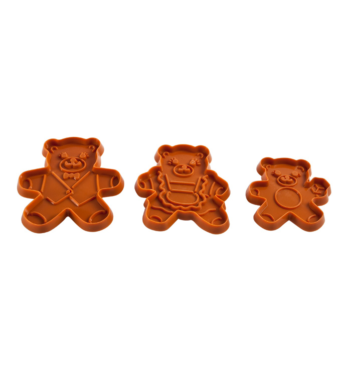 3 Teddy Bear Metal Cookie Cutter American Tradition Cookie Cutters