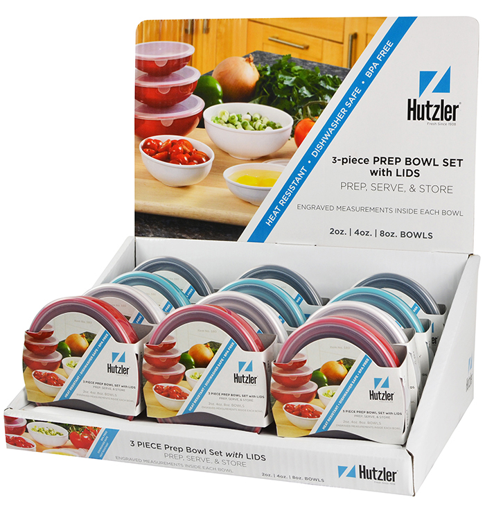 Hutzler Nesting Prep Bowl Set with Lids Red